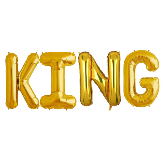 KING Golden Foil Balloon Set - Air Filled - 40 inches - 4PC