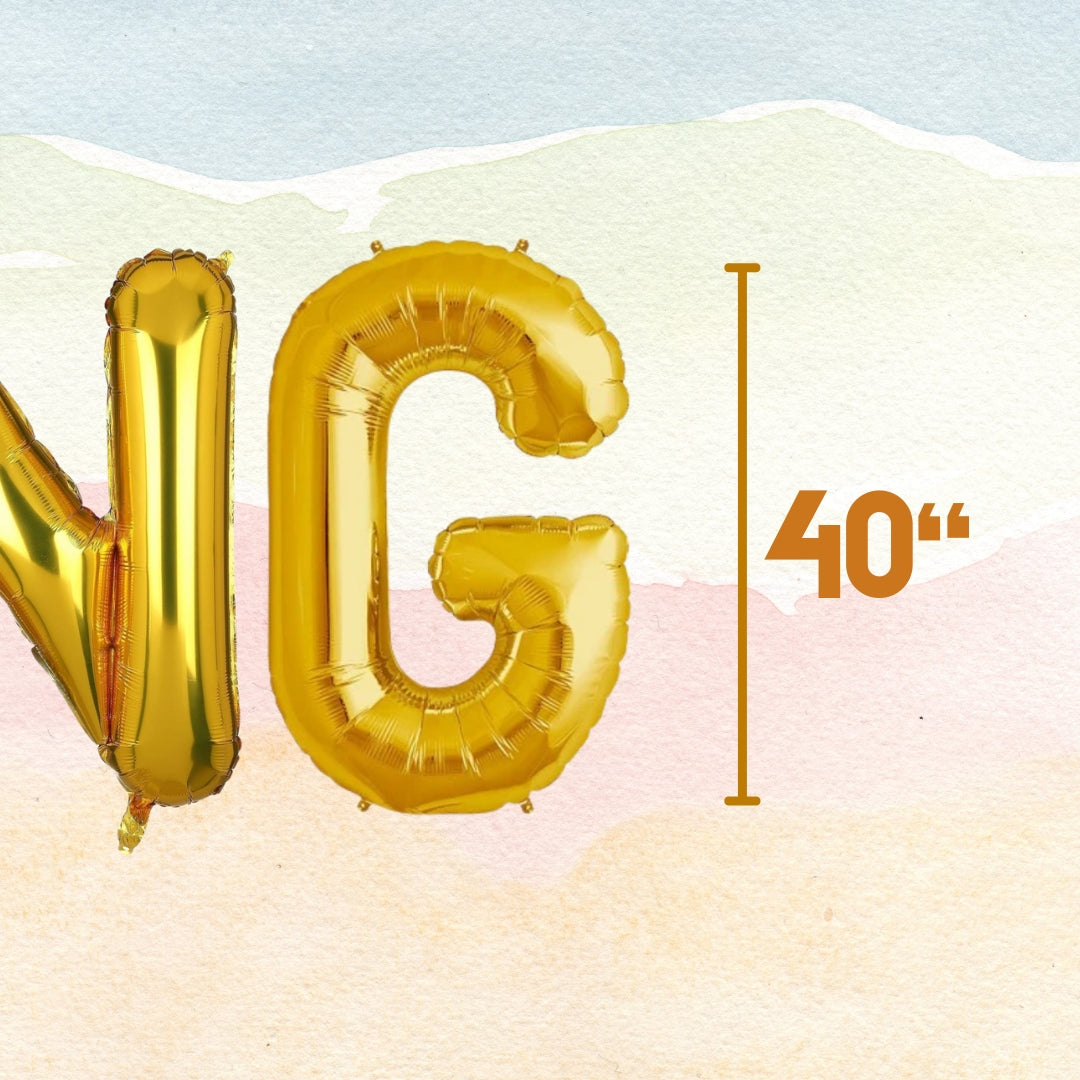 KING Golden Foil Balloon Set - Air Filled - 40 inches - 4PC
