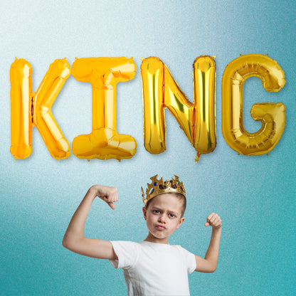 KING Golden Foil Balloon Set - Air Filled - 40 inches - 4PC