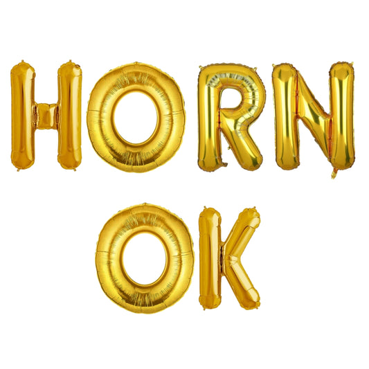 HORN OK Golden Foil Balloon Set - Helium or Air Filled - 40 inches - 6PC