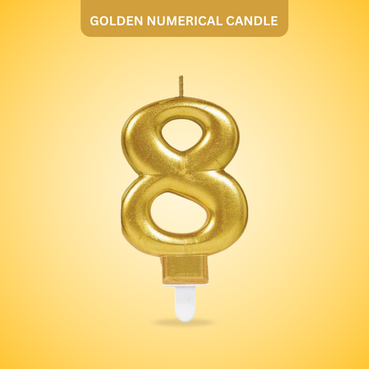 Golden Numerical Candle No. 8 - 3"