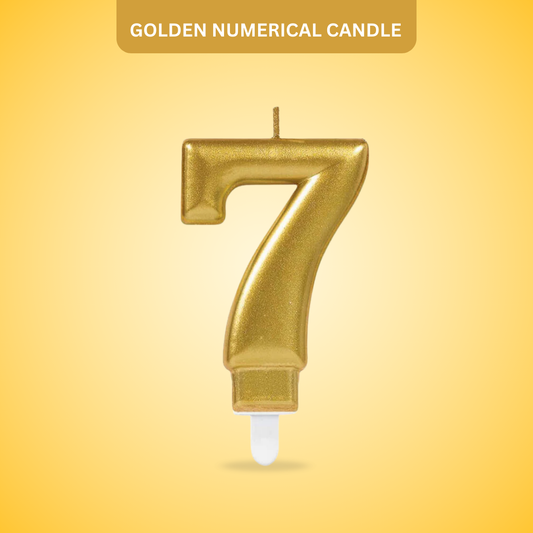 Golden Numerical Candle No. 7 - 3"