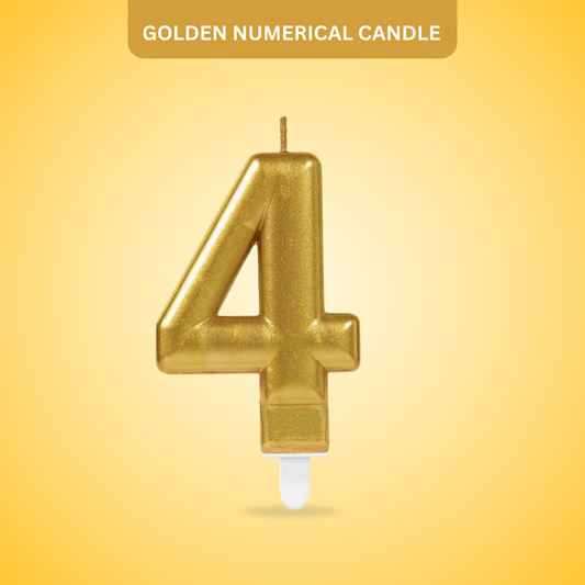 Golden Numerical Candle No. 4 - 3"