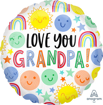 Love You Grand Pa Colorful Balloon 18" S40