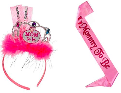 Baby Shower Mom to be Sash and Crown Combo Pack-2