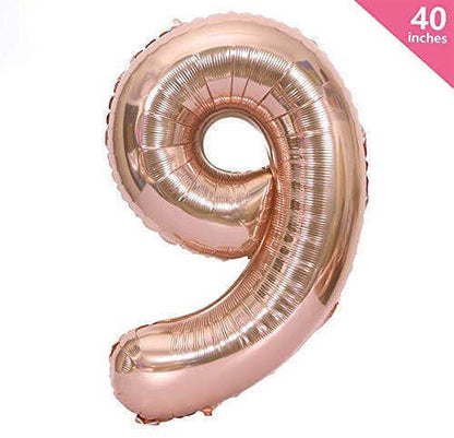 40 Numerical 9 Rose Gold Balloon