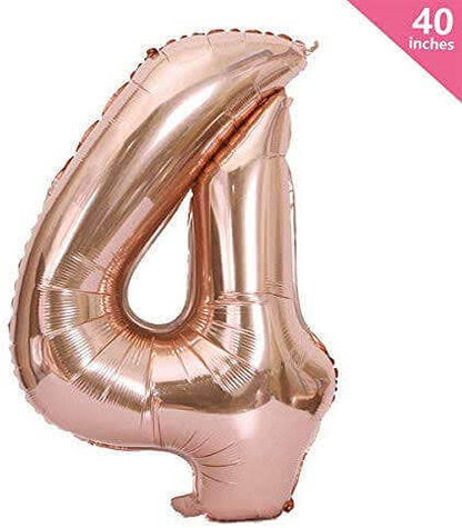 40 Numerical 4 Rose Gold Balloon