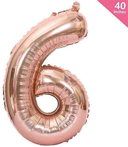 40 Numerical 6 Rose Gold Balloon