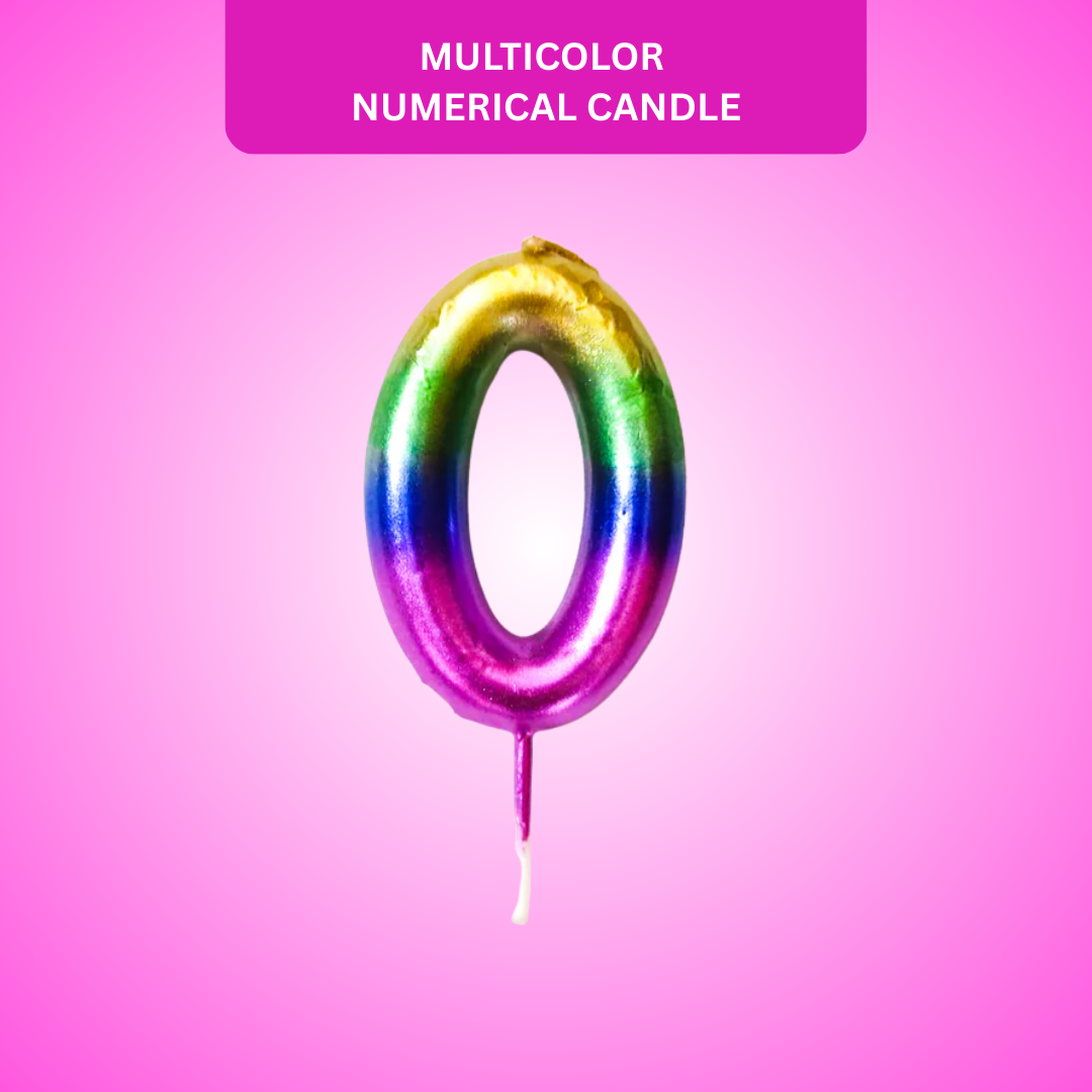 Number 0 Multicolor Candle - 1PC