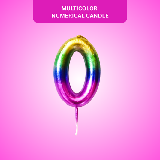 Number 0 Multicolor Candle - 1PC
