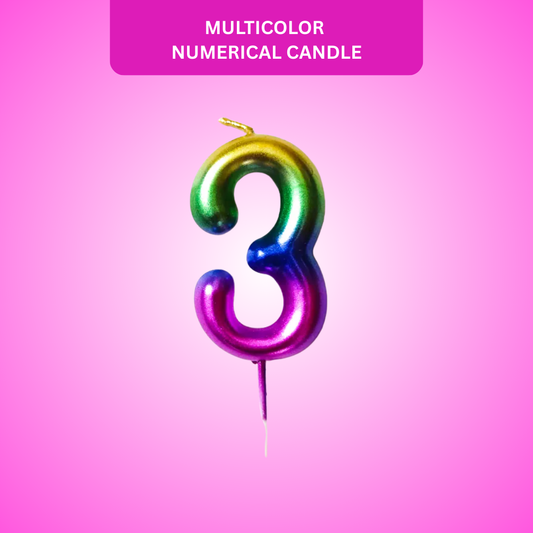Number 3 Multicolor Candle - 1PC