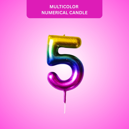 Number 5 Multicolor Candle - 1PC