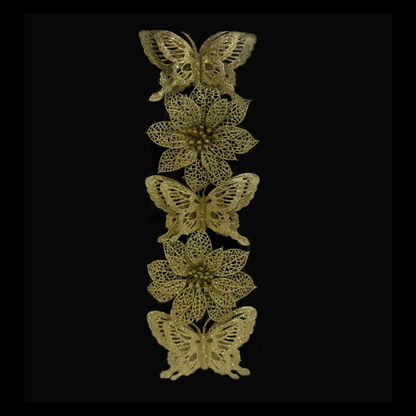 Butterfly & Flowers Hanging Golden - 5PC