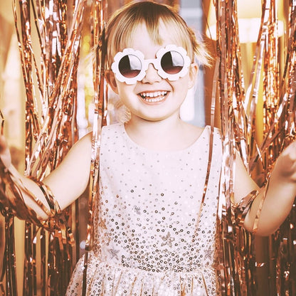 Textured Foil Rose Gold Curtain - 7FT X 3FT