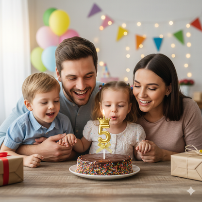 Golden Crown Numerical Candle No. 5