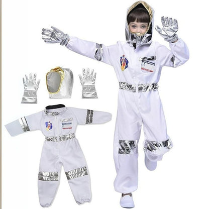 Astronaut White Jumpsuit Costume - Size - L - Age 7 to 9