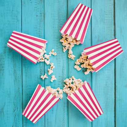 Striped Popcorn Holders Pink - 10PC