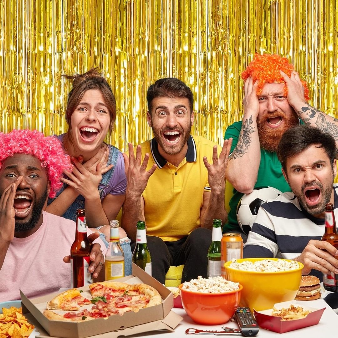 Textured Foil Golden Curtain - 7FT X 3FT