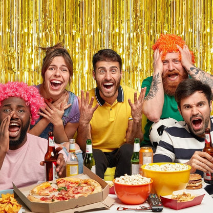 Textured Foil Golden Curtain - 7FT X 3FT