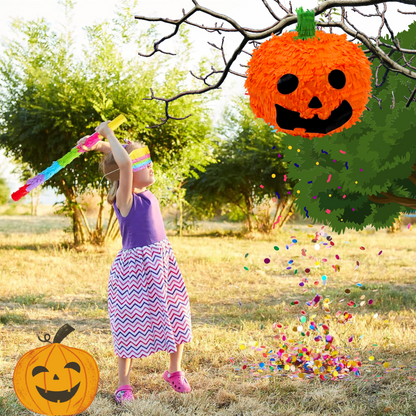 Pumpkin Shape 3D Pinata for Halloween/ Theme Party - 1PC