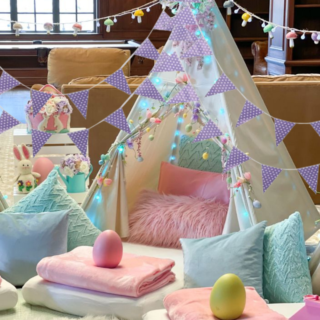 Polka Dot Buntings Purple - 9 FT - 1PC