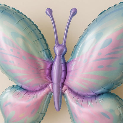 Butterfly Shaped Metallic Pink & Purple Balloon with Pink Thorax - Helum Quality - 34 inches - 1PC