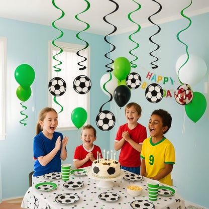 Soccer Swril Decoration - 6PC