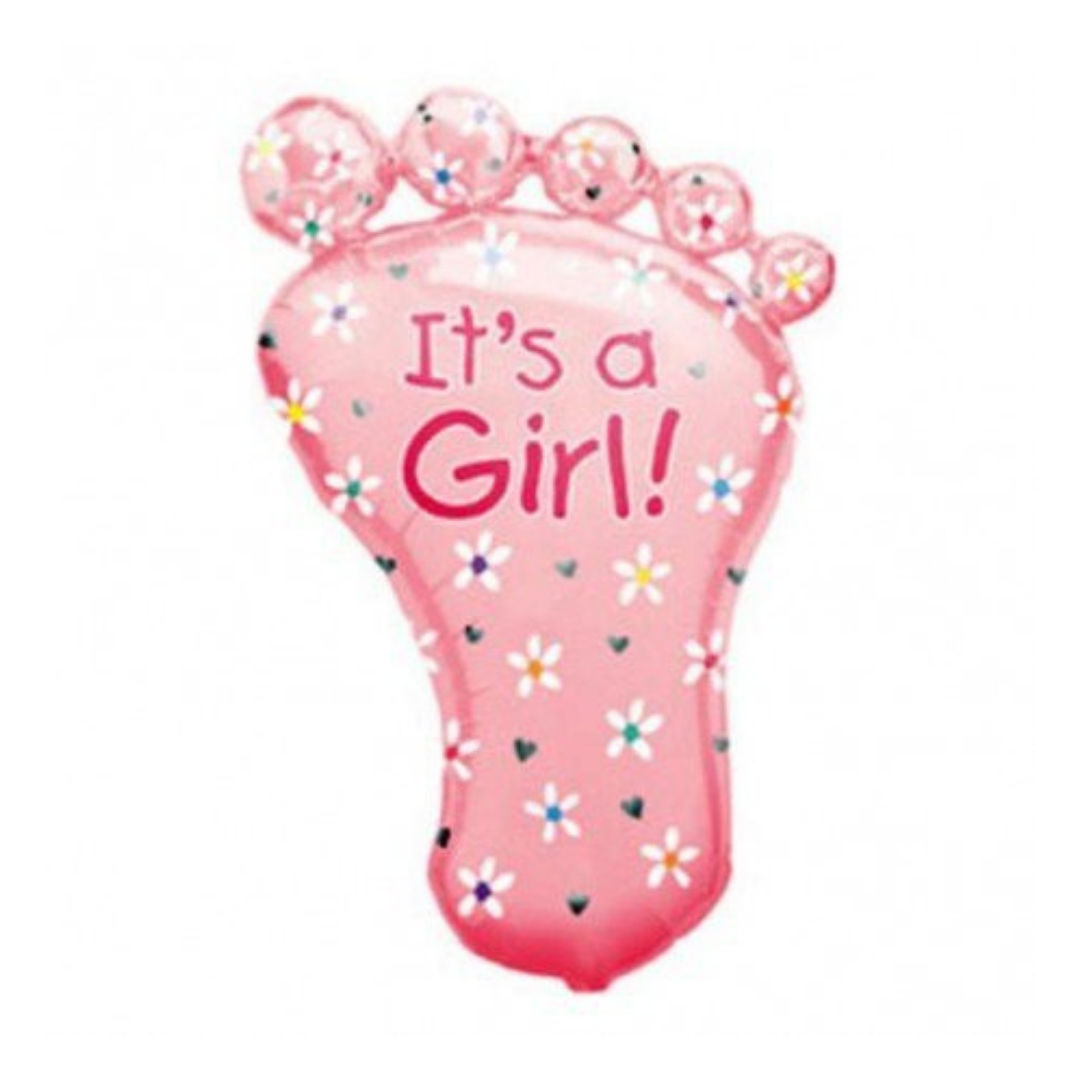 It's a Girl Large Feet Shaped Balloon 26"