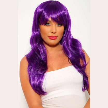 Curly Wigs Long Purple