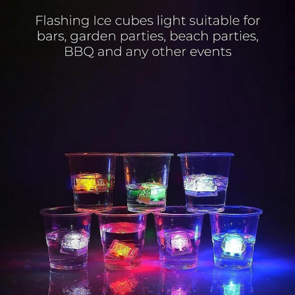 Multicolor Light Up LED Ice Shape Waterproof Colour Changing Cube Glow in The Dark Reusable Ice Cubes - 1PC