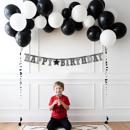 Giant Letrer Banner Black & White - Over 10FT