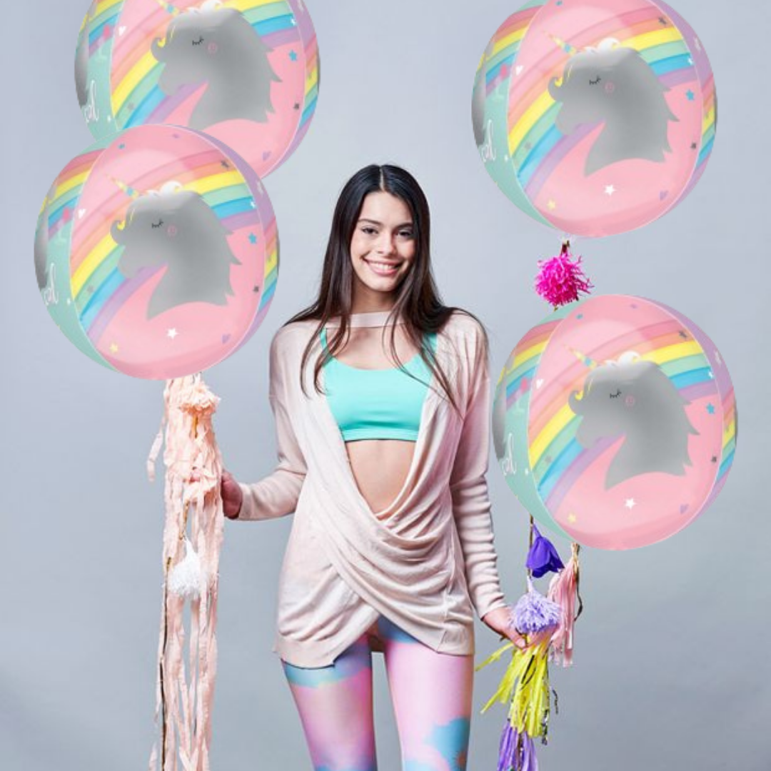 Magical Unicorn Orbz Balloon - Helium Quality - 16 inches - 1PC