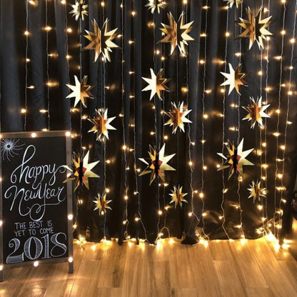 4D Golden Star Hanging - 6FT