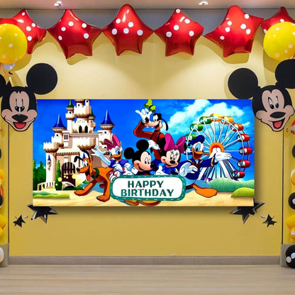 Disney Clubhouse Birthday Banner For Wall/Glass/Window Decoration - 4FT X 2FT