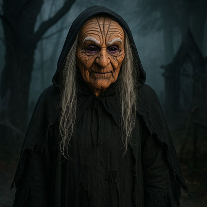 Realistic Old Woman Latex Halloween Mask  - 1PC