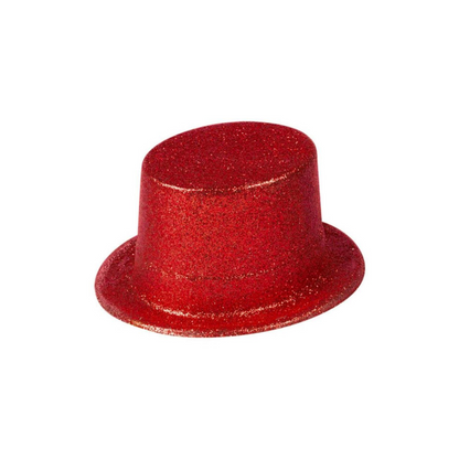 Glitter Top Hat Lrg. Red