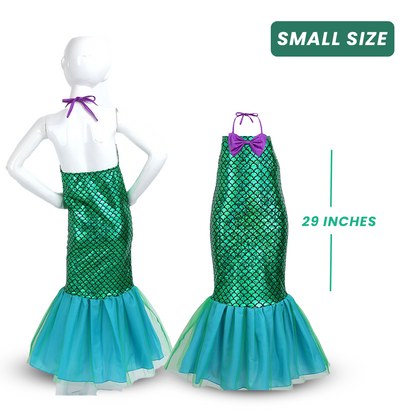 Mermaid Dress for Kids w/ Fish Scale Print - Size - M - Age 5-7 YRS