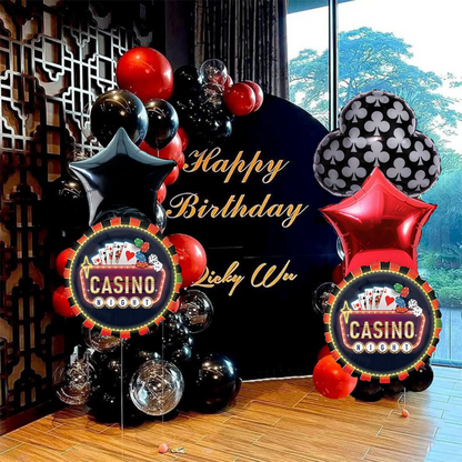 Black Club Card Party Balloon -5Pc