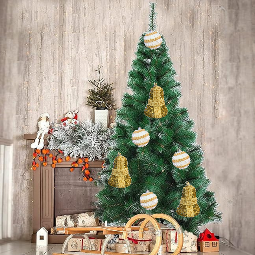 Rustic Balls and Bells Tree Decoration Kit - Set of 4 PC