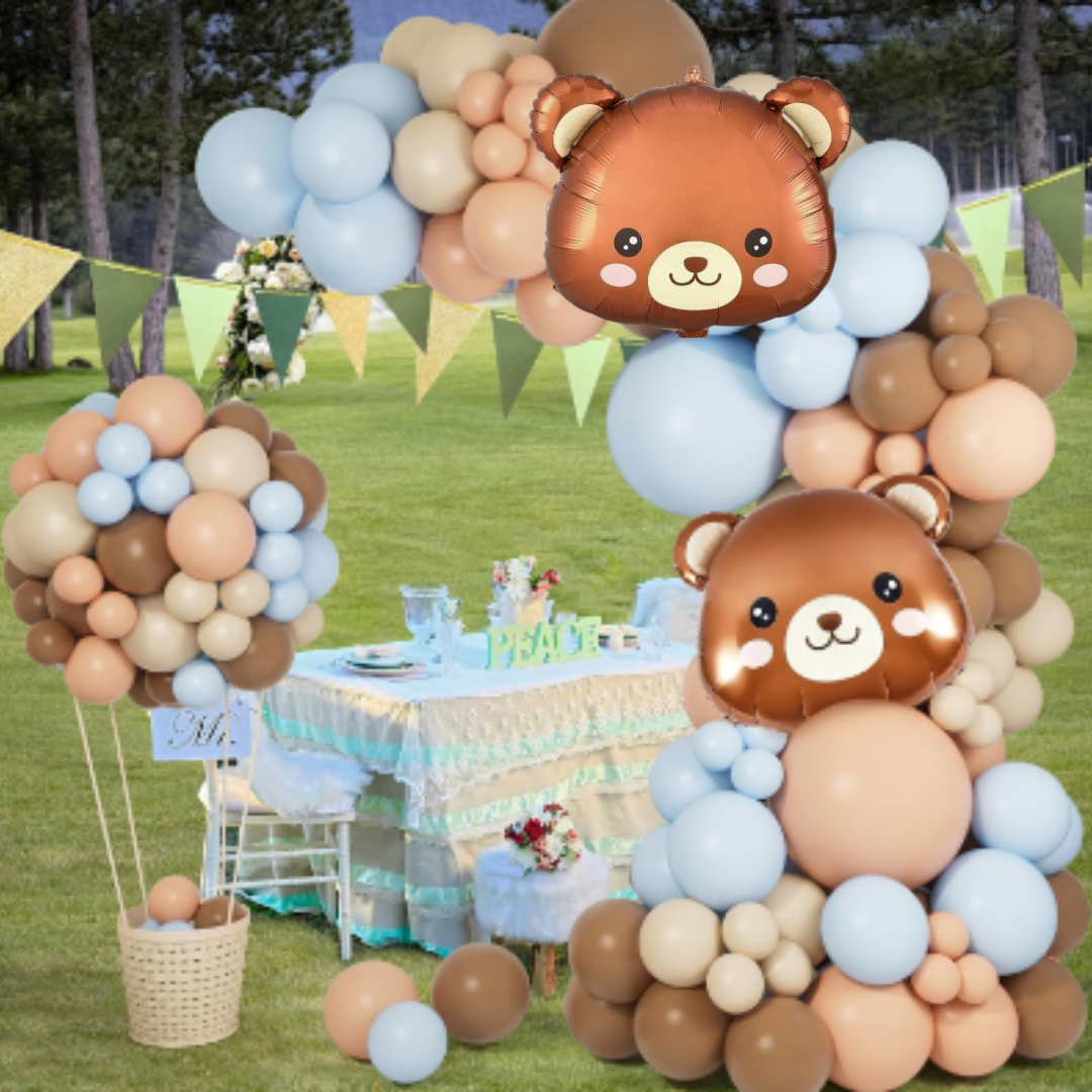 Teddy Bear Brown &amp; Beige Balloon Set - 100PC