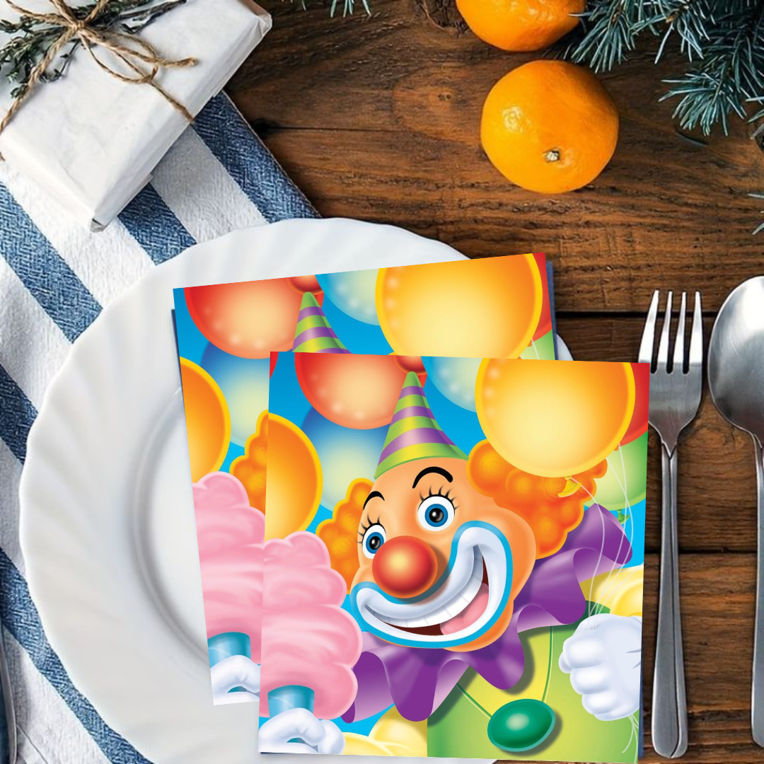 CIRCUS PARTY BEVERAGE NAPKINS - 16CT