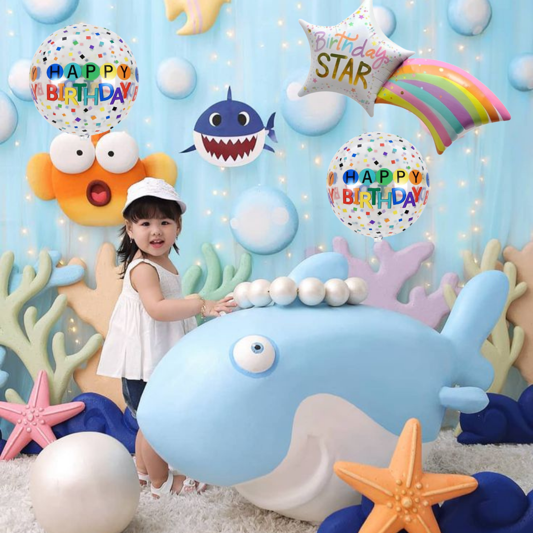 Happy Birthday Rainbow Stars - 3PC