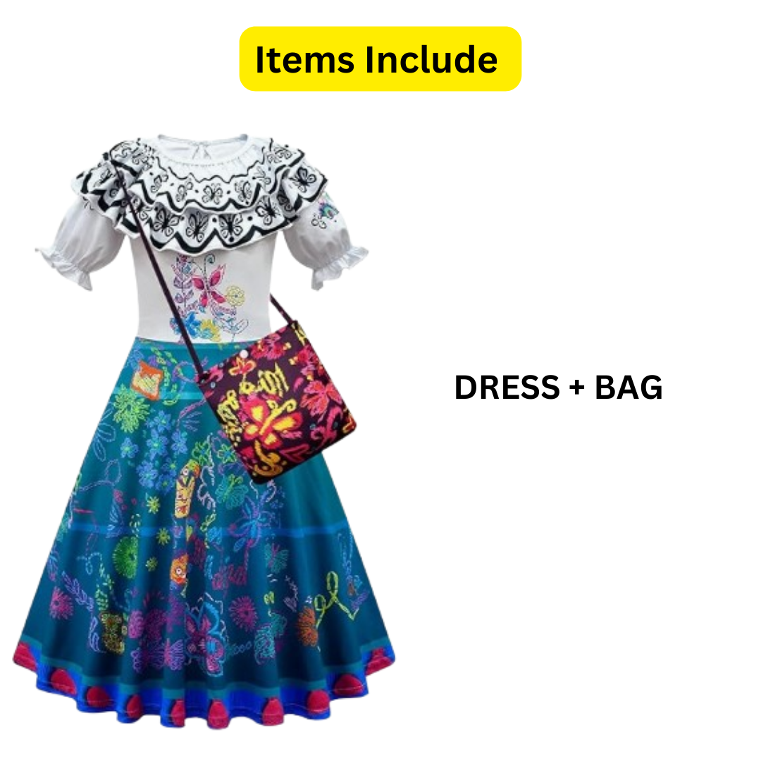 Mirabel Isabella Costume w/Bag - Size L - Age 7 to 9 Years