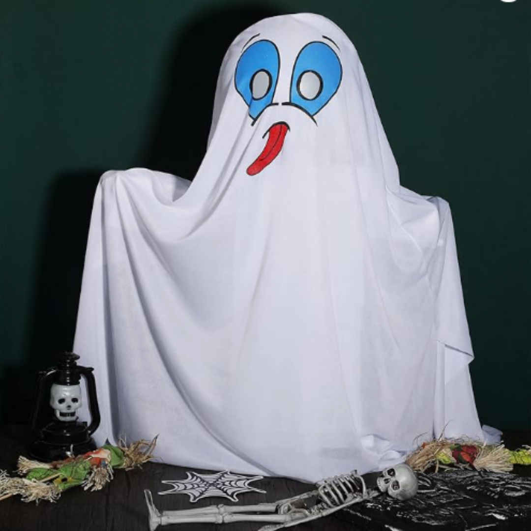 White Ghost Poncho - Size L - Age 7 to 9