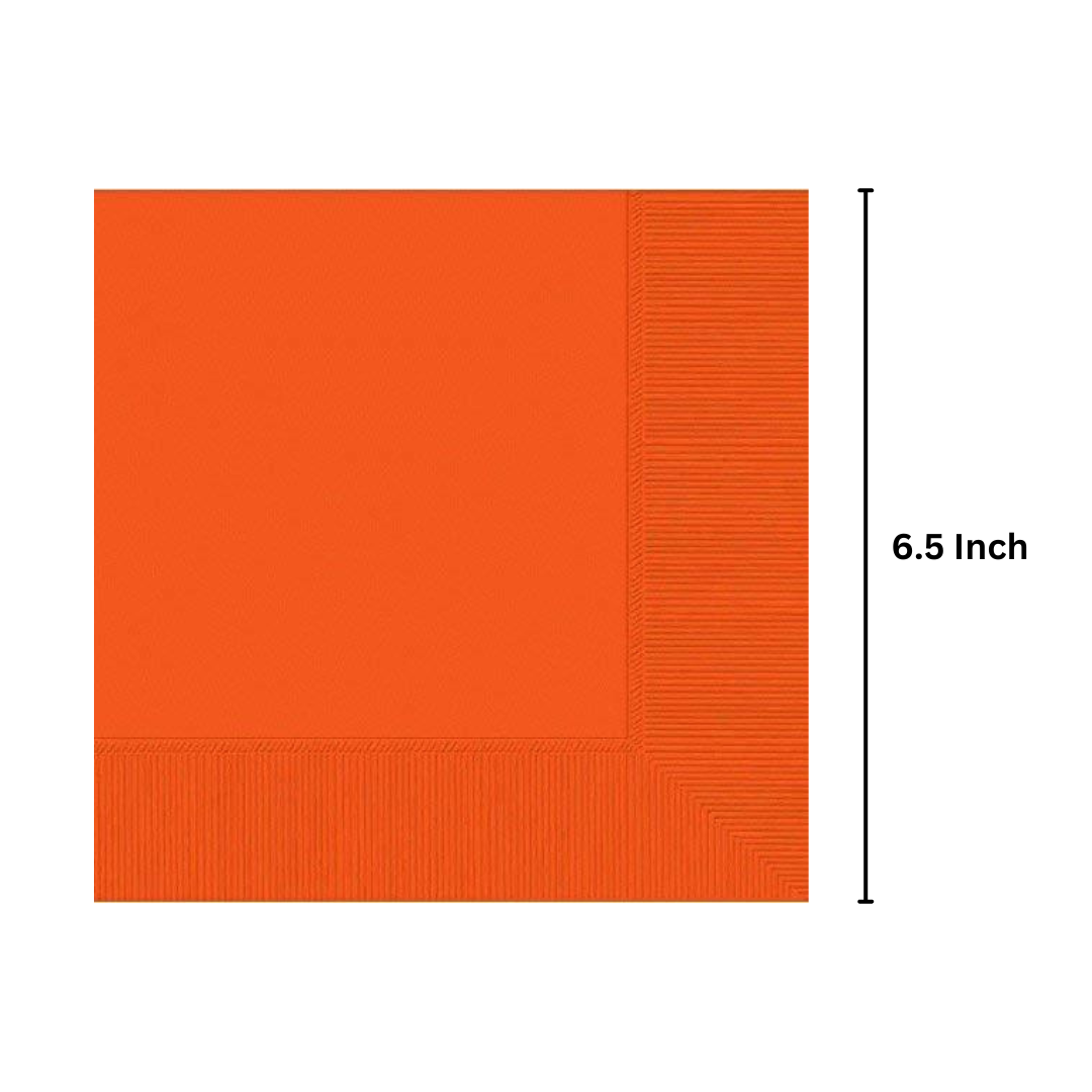 Disposable Orange Paper Napkins for Dinner - 50PC