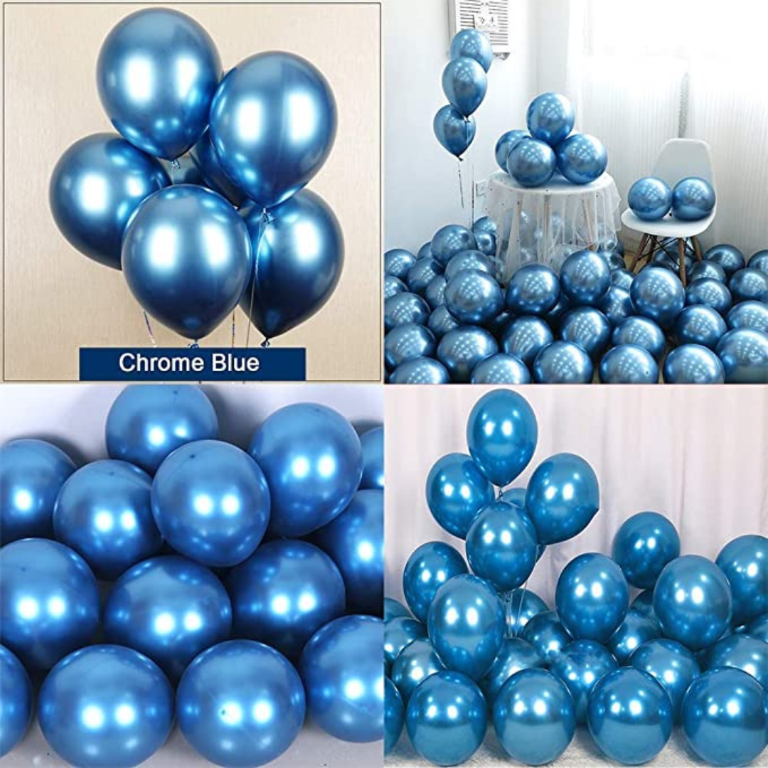 9" Chrome Blue Balloons - 20PC