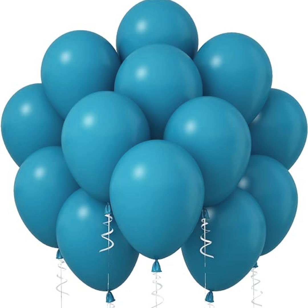 12" Peacock Blue Latex Balloons - 10PC