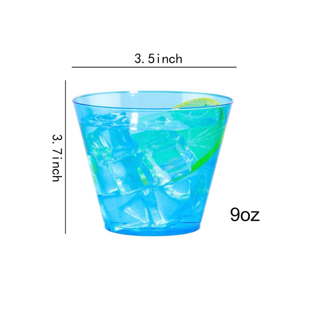 Disposable Neon Blue Shot Glasses - 30PC