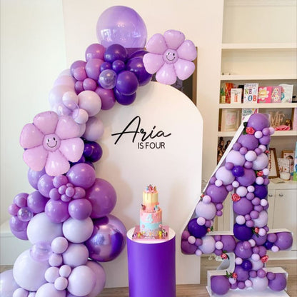 Smiling Flower Balloon in Purple Color