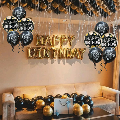 Best Day Ever Happy Birthday Black &amp; White Balloon Set - 5PC